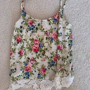 Charlotte Russe floral crochet tank